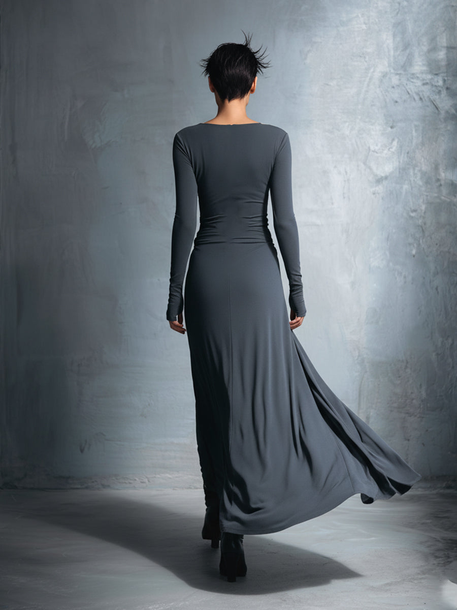 Duttini | Grey Knit Wrap Dress