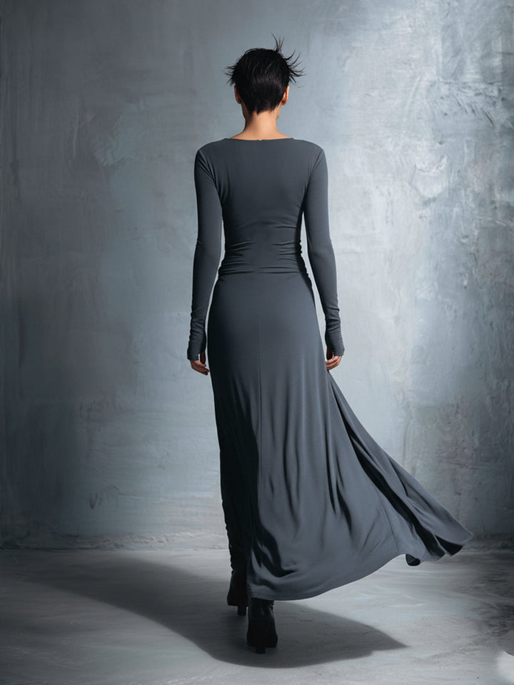 Duttini | Grey Knit Wrap Dress