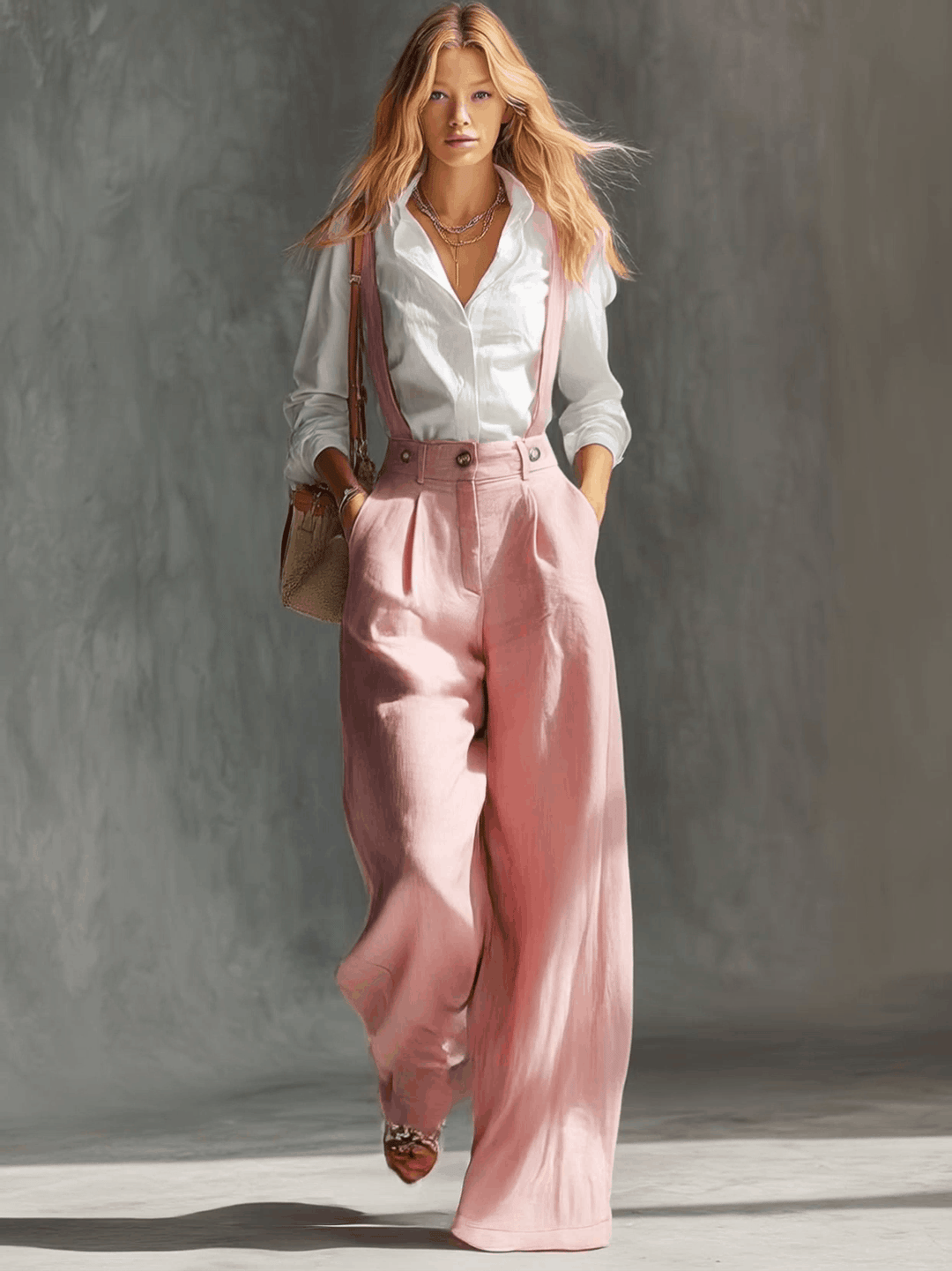 Duttini | Lightweight Wide Leg Suspender Overalls for Effortless Wear