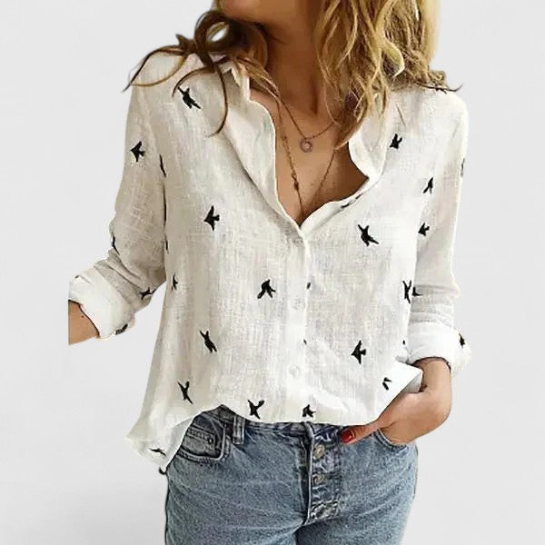 Duttini | Luxe Linen Button Down Shirt With Lapel Collar