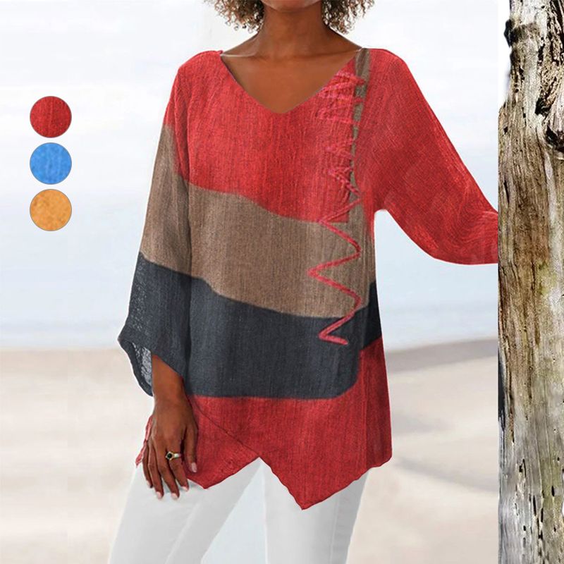 Duttini | Luxe Artistic Long Shirt With V-Neck with a Timeless Finish