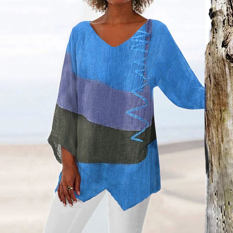Duttini | Luxe Artistic Long Shirt With V-Neck with a Timeless Finish