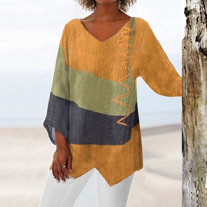 Duttini | Luxe Artistic Long Shirt With V-Neck with a Timeless Finish
