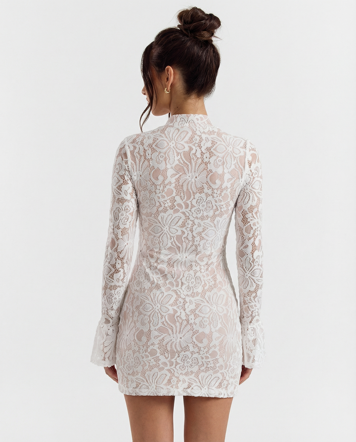 Duttini | Lace Bodycon Mini Dress for Women in Black