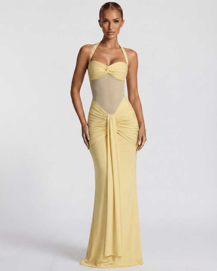 Duttini | Lightweight Blue Fit and Flare Maxi Dress for Women
