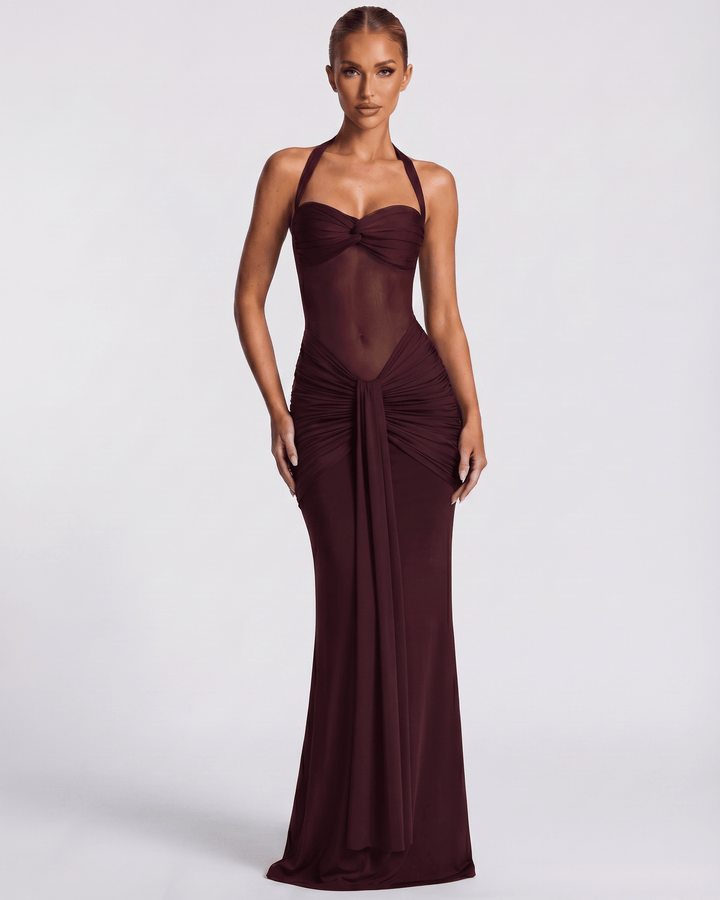 Duttini | Maxi Dress for Women in Lightweight Fabric, Relaxed Fit, Black