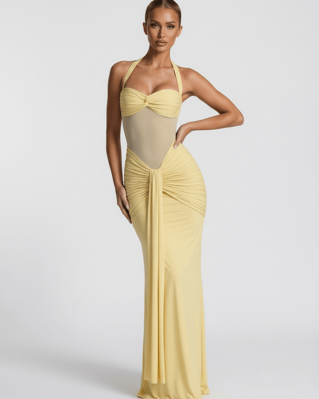 Duttini | Lightweight Blue Fit and Flare Maxi Dress for Women