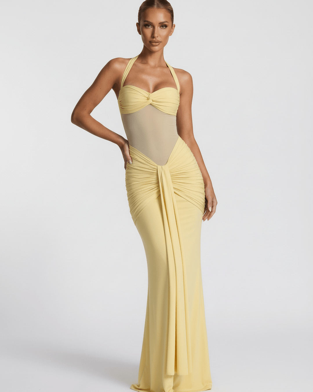 Duttini | Lightweight Blue Fit and Flare Maxi Dress for Women
