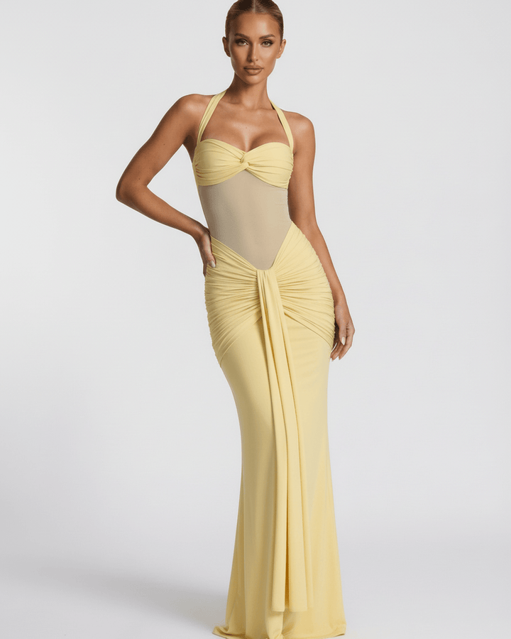 Duttini | Lightweight Blue Fit and Flare Maxi Dress for Women