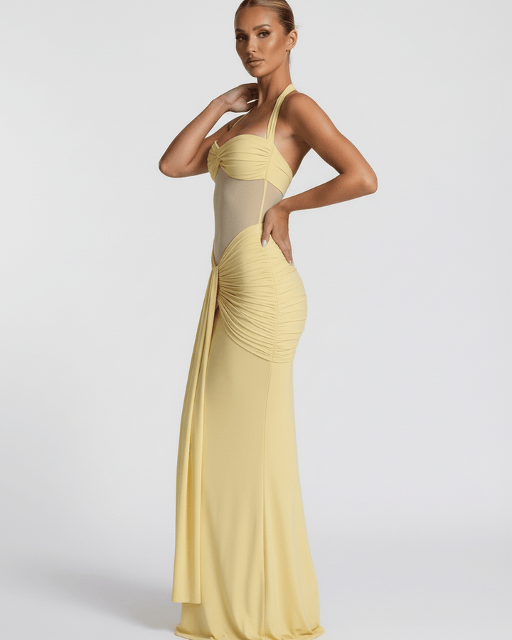 Duttini | Lightweight Blue Fit and Flare Maxi Dress for Women