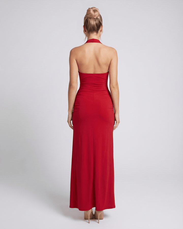 Duttini | Lightweight Blue Fit and Flare Maxi Dress for Women