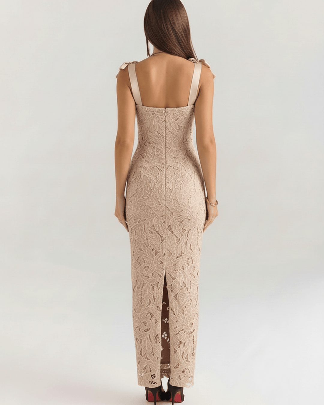 Duttini | Velour Maxi Dress for Women, Fit and Flare, Blue