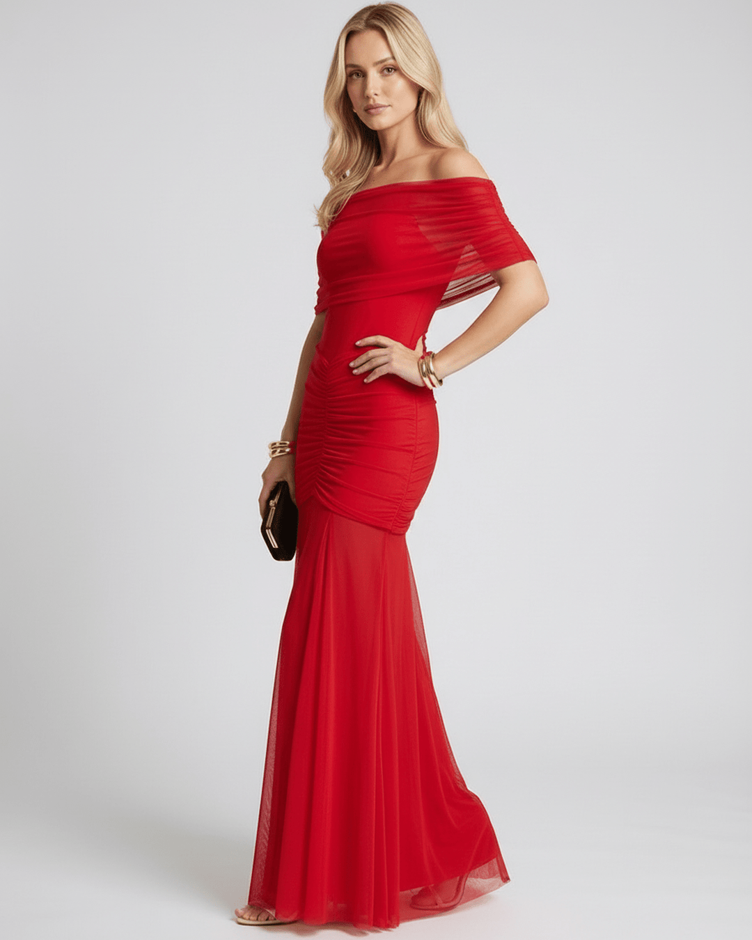 Duttini | Black Fit and Flare Maxi Dress for Women