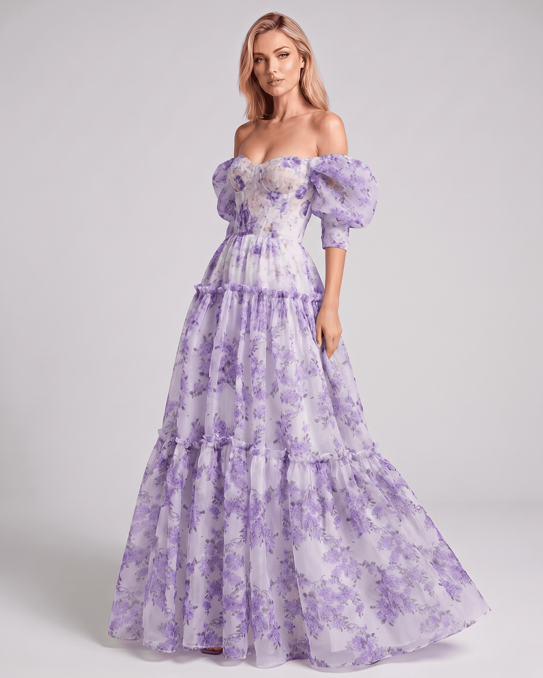 Duttini | Lightweight Blue Fit and Flare Maxi Dress for Women