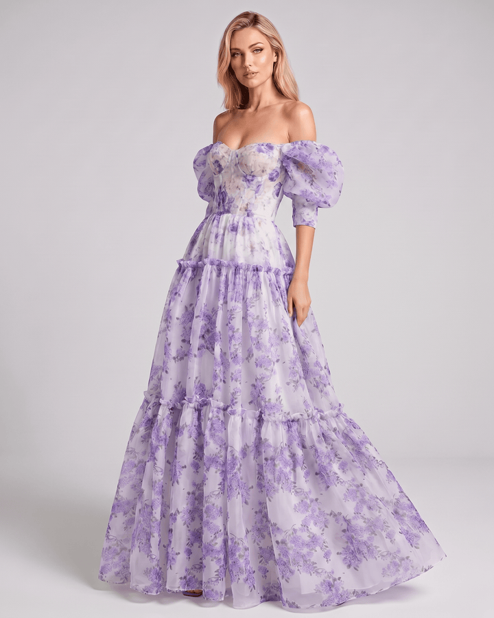 Duttini | Lightweight Blue Fit and Flare Maxi Dress for Women
