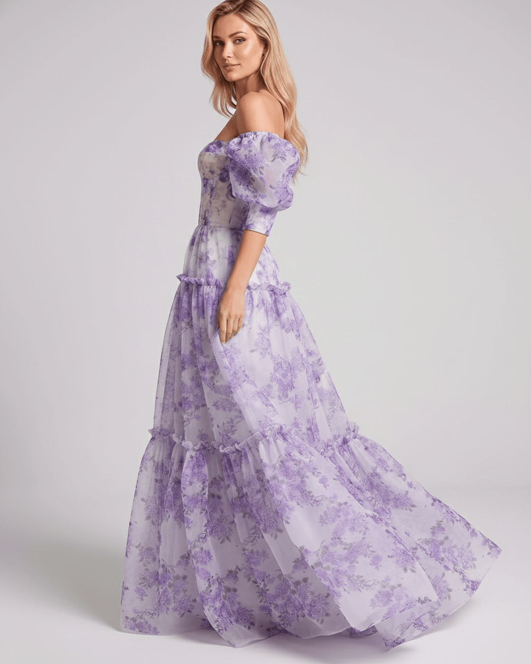 Duttini | Lightweight Blue Fit and Flare Maxi Dress for Women
