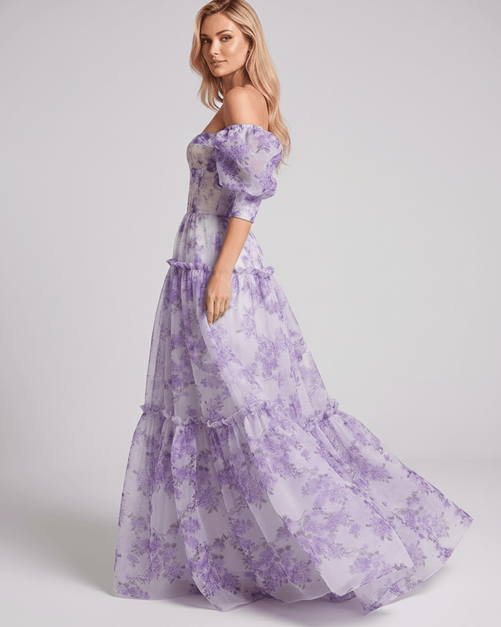Duttini | Lightweight Blue Fit and Flare Maxi Dress for Women
