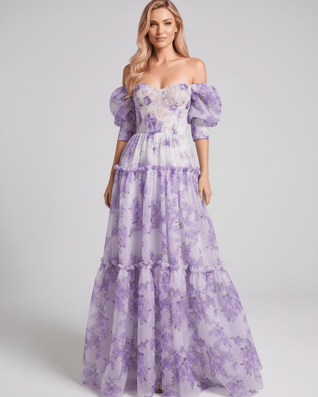 Duttini | Lightweight Blue Fit and Flare Maxi Dress for Women