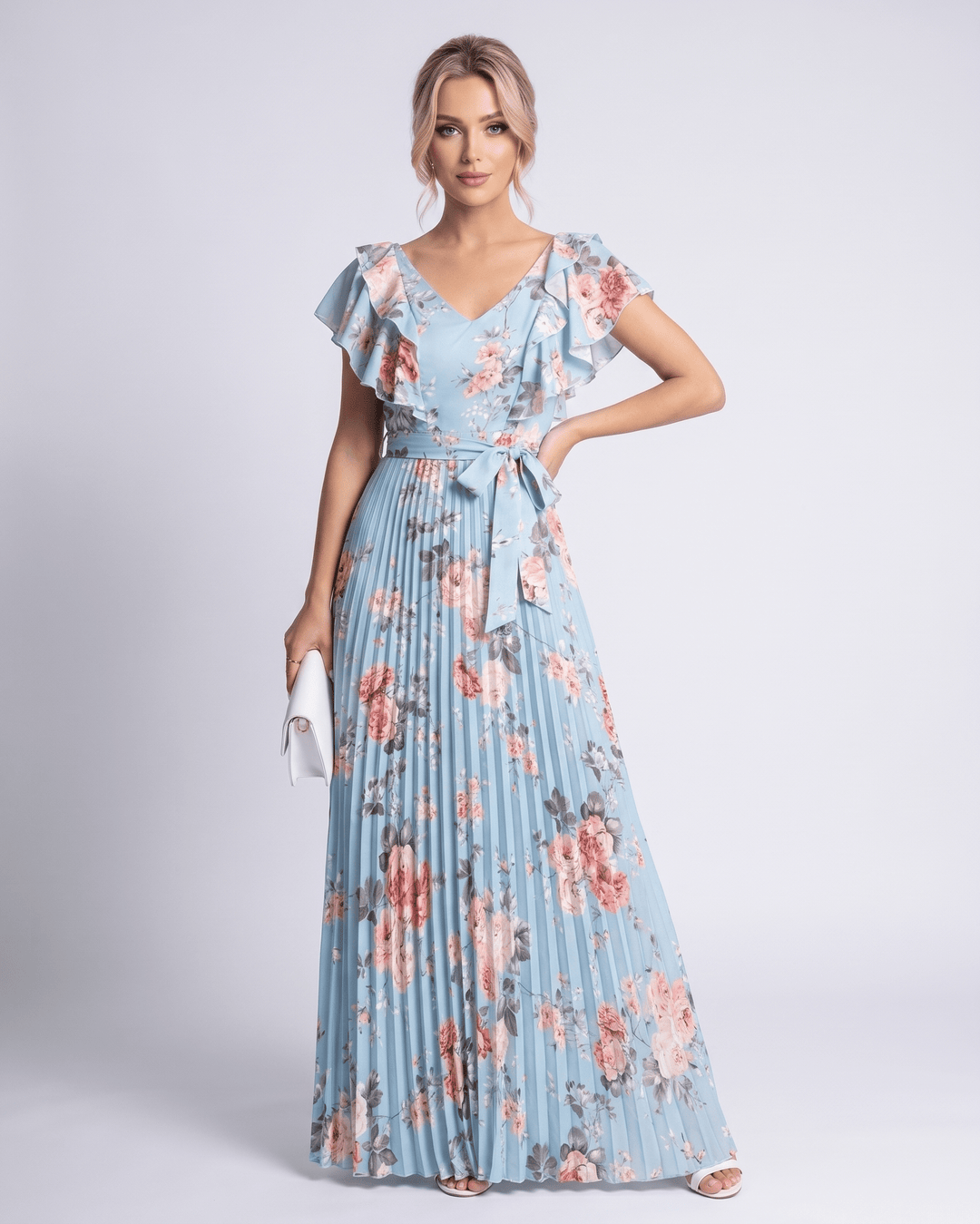 Duttini | Maxi Dress for Women in Lightweight Fabric, Relaxed Fit, Blue