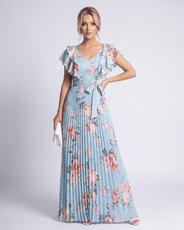 Duttini | Maxi Dress for Women in Lightweight Fabric, Relaxed Fit, Blue