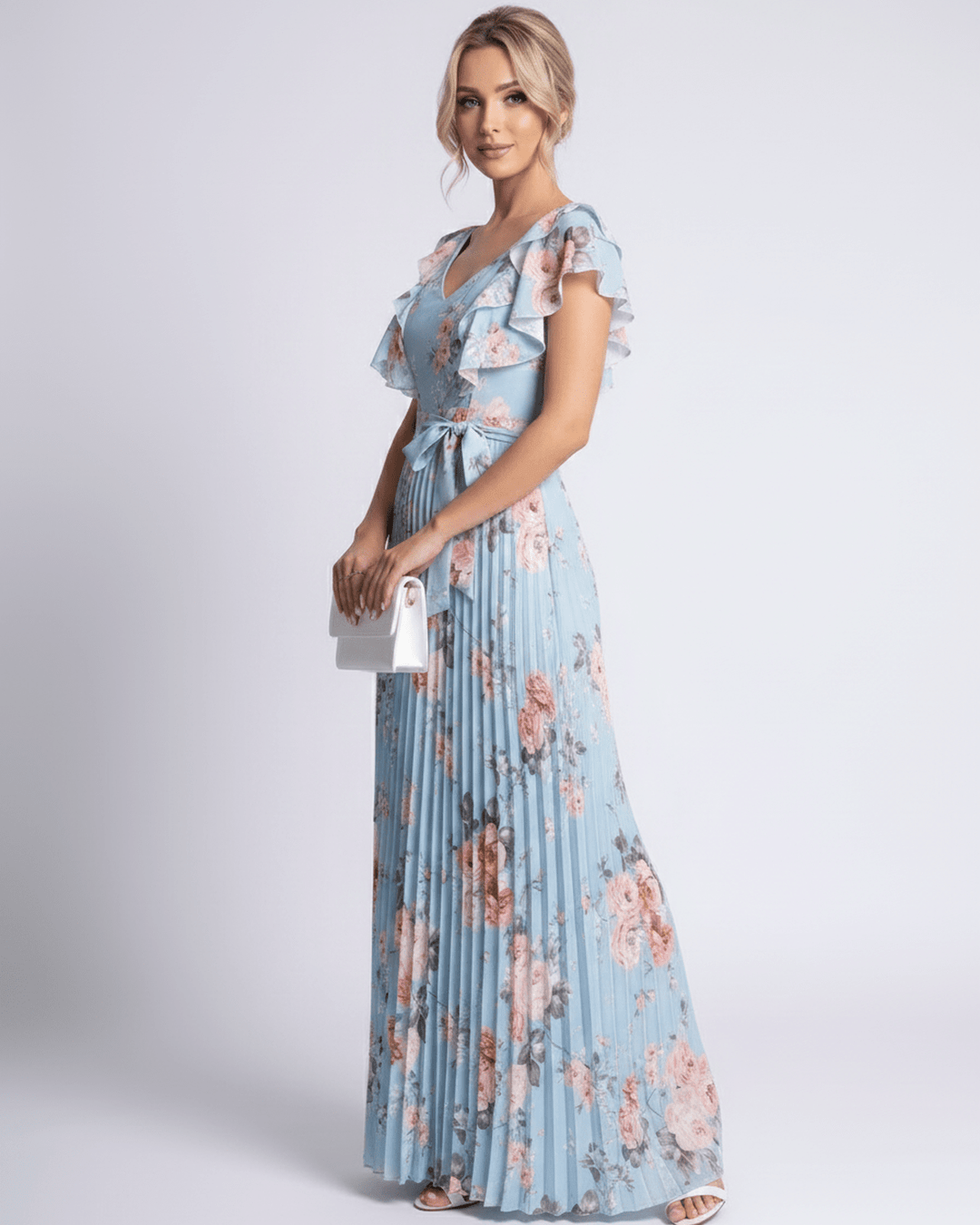Duttini | Maxi Dress for Women in Lightweight Fabric, Relaxed Fit, Blue