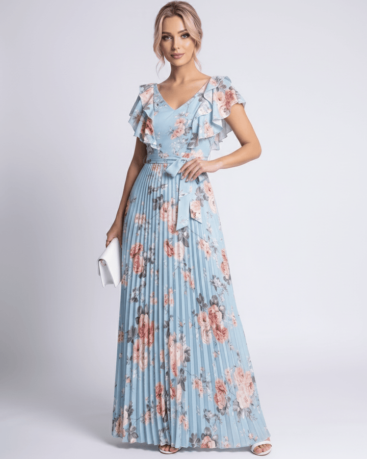 Duttini | Maxi Dress for Women in Lightweight Fabric, Relaxed Fit, Blue