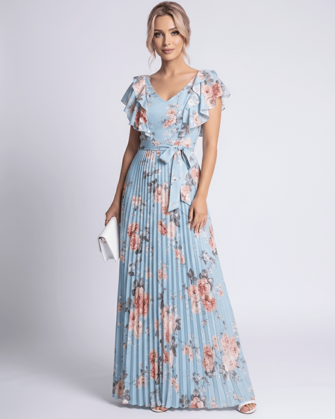 Duttini | Maxi Dress for Women in Lightweight Fabric, Relaxed Fit, Blue