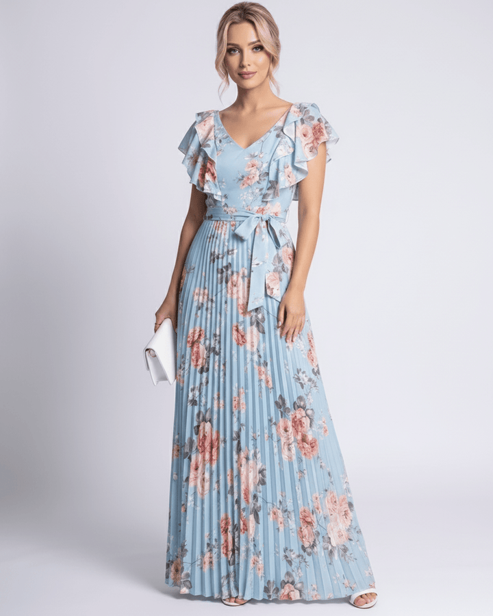 Duttini | Maxi Dress for Women in Lightweight Fabric, Relaxed Fit, Blue