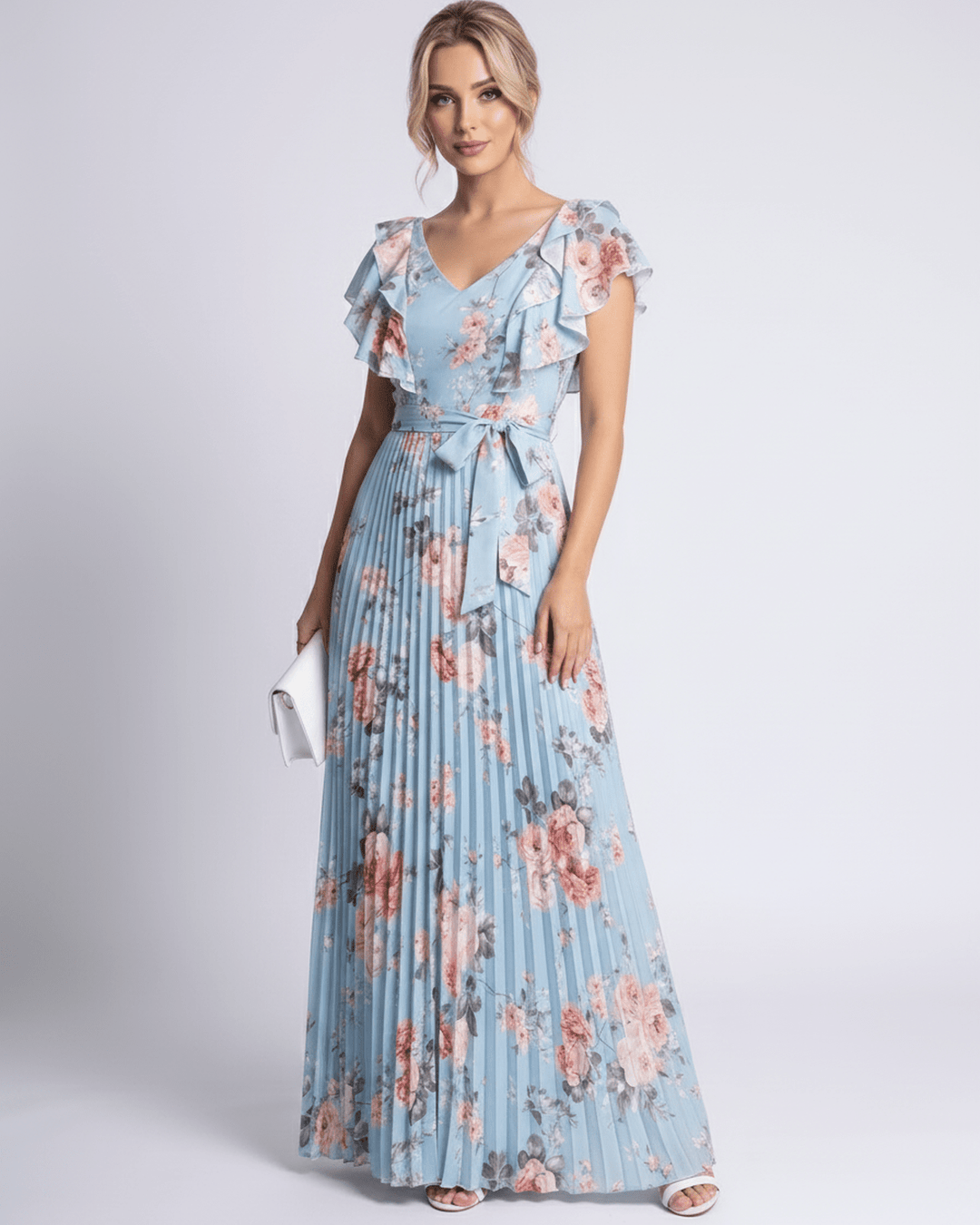 Duttini | Maxi Dress for Women in Lightweight Fabric, Relaxed Fit, Blue