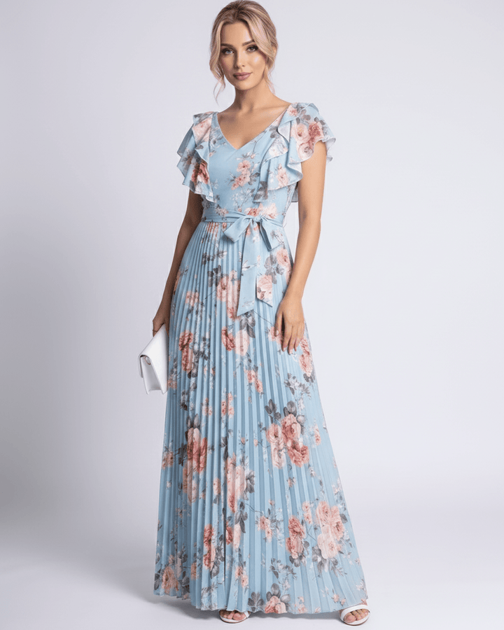 Duttini | Maxi Dress for Women in Lightweight Fabric, Relaxed Fit, Blue