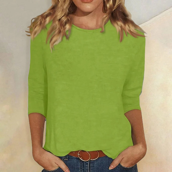 Duttini | Statement Crew Neck 3/4 Sleeve Casual Everyday Top