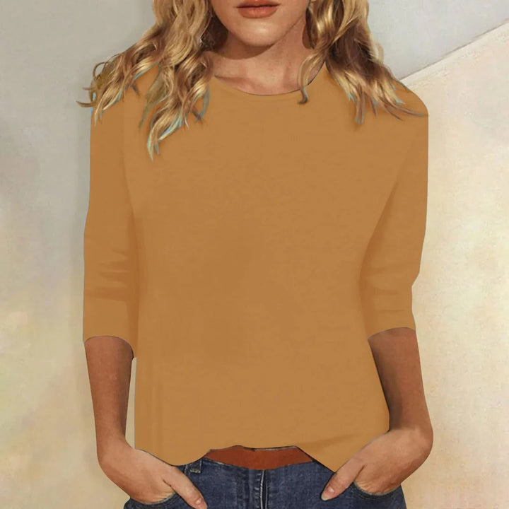 Duttini | Statement Crew Neck 3/4 Sleeve Casual Everyday Top