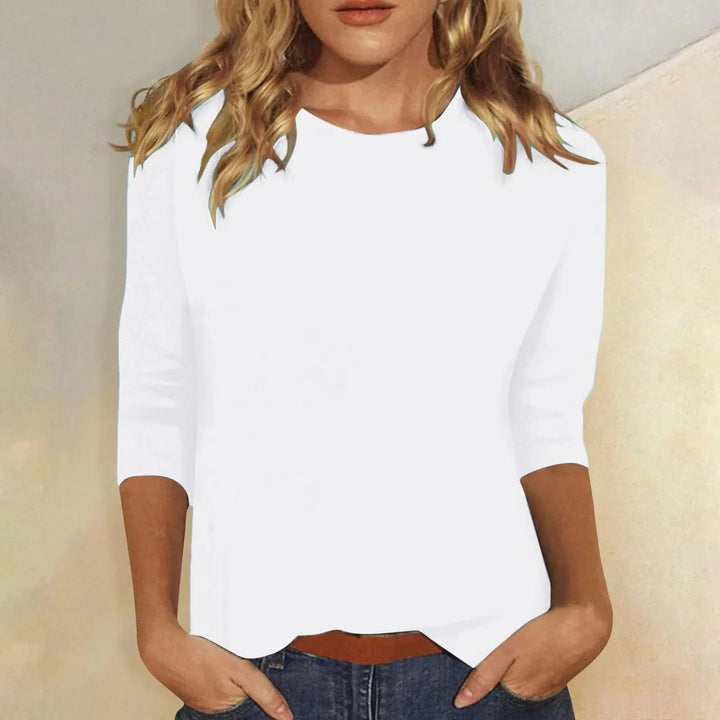 Duttini | Statement Crew Neck 3/4 Sleeve Casual Everyday Top