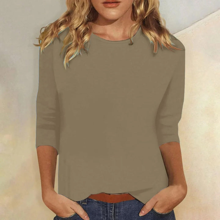 Duttini | Statement Crew Neck 3/4 Sleeve Casual Everyday Top