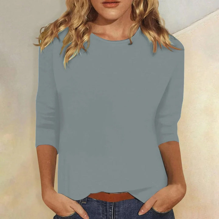 Duttini | Statement Crew Neck 3/4 Sleeve Casual Everyday Top