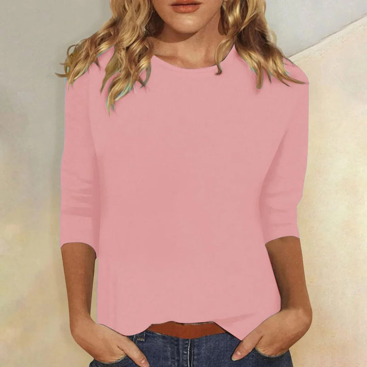 Duttini | Statement Crew Neck 3/4 Sleeve Casual Everyday Top