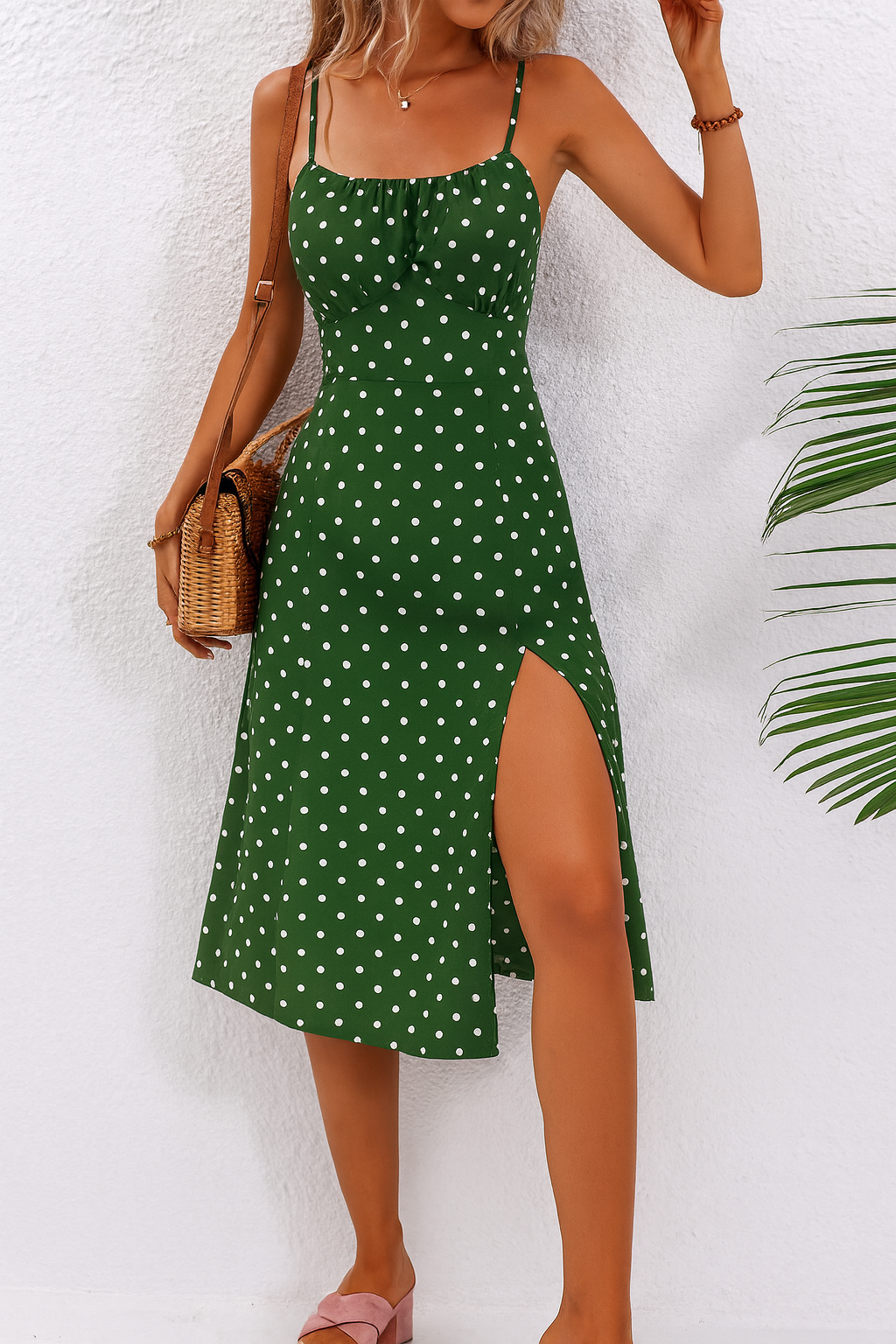 Duttini | Modern Polkadot Midi Dress in a Flattering Cut