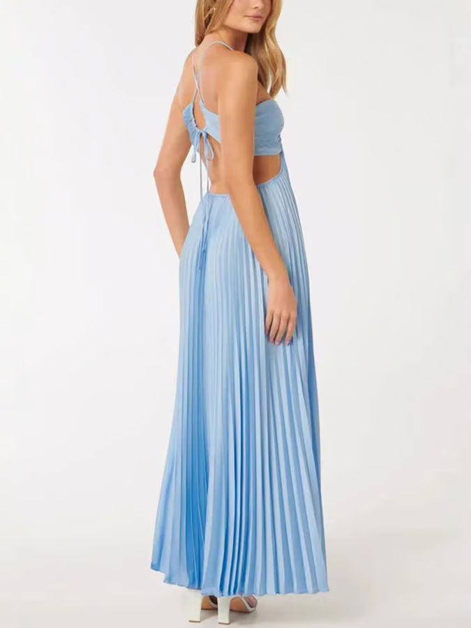 Duttini | Elegant Wedding Guest Halter Maxi Dress Evening