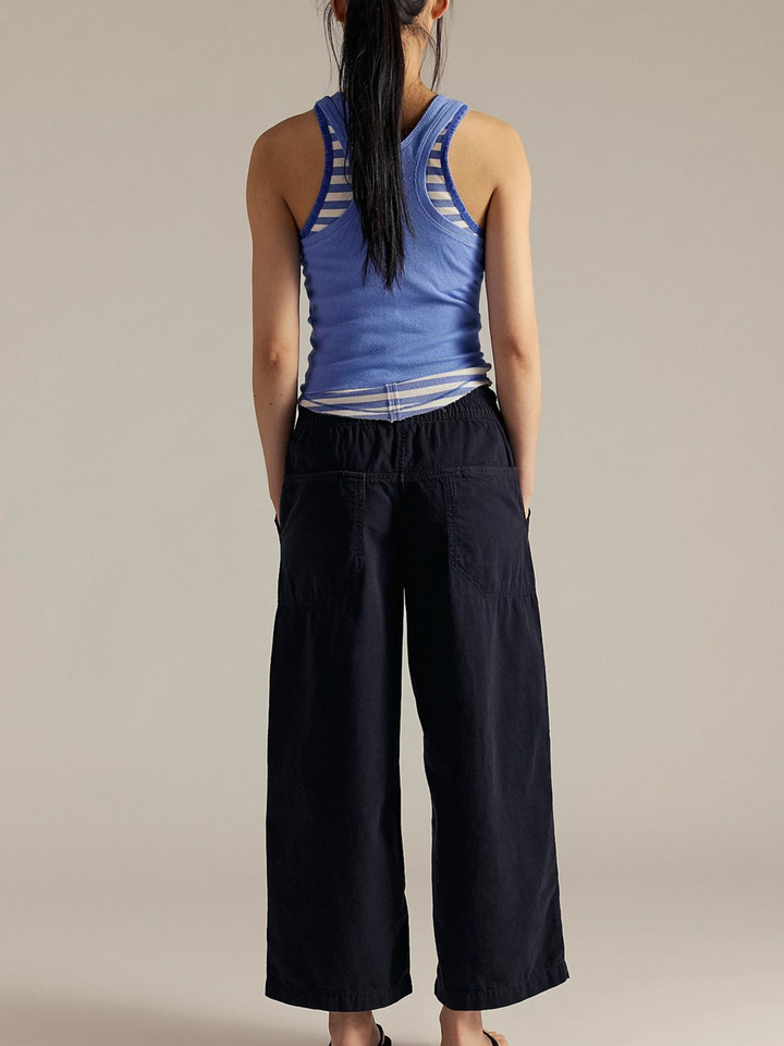 Duttini | Weekender Drawstring Jeans for Women in Blue Denim