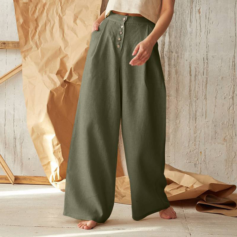 Duttini | Cotton Wide-Leg Pant for Women in Classic Black