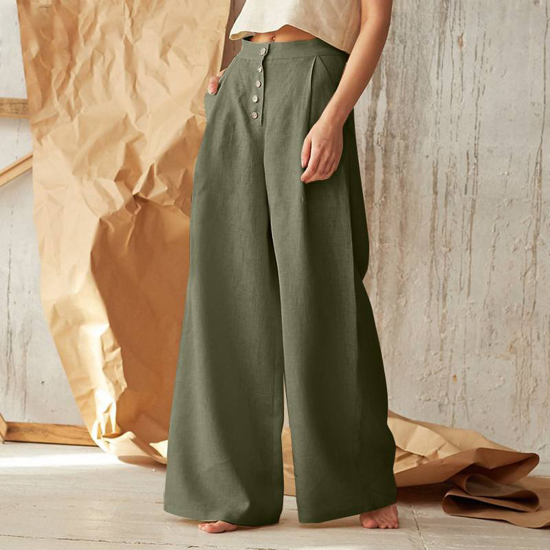 Duttini | Cotton Wide-Leg Pant for Women in Classic Black