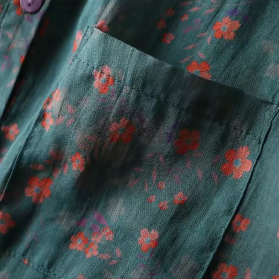 Duttini | Effortless Floral Half-Placket Shirt