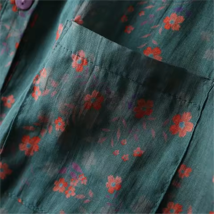 Duttini | Effortless Floral Half-Placket Shirt