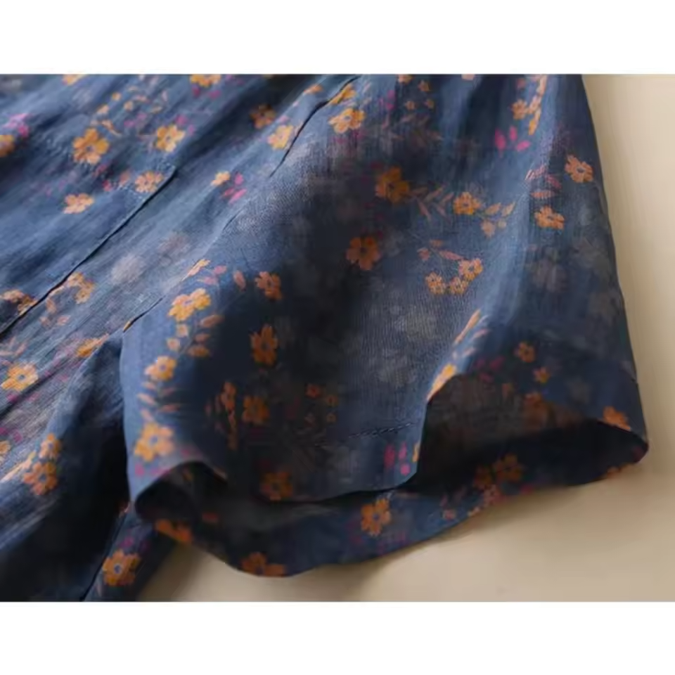 Duttini | Effortless Floral Half-Placket Shirt