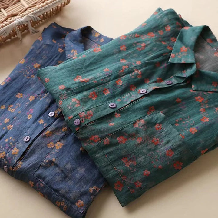 Duttini | Effortless Floral Half-Placket Shirt