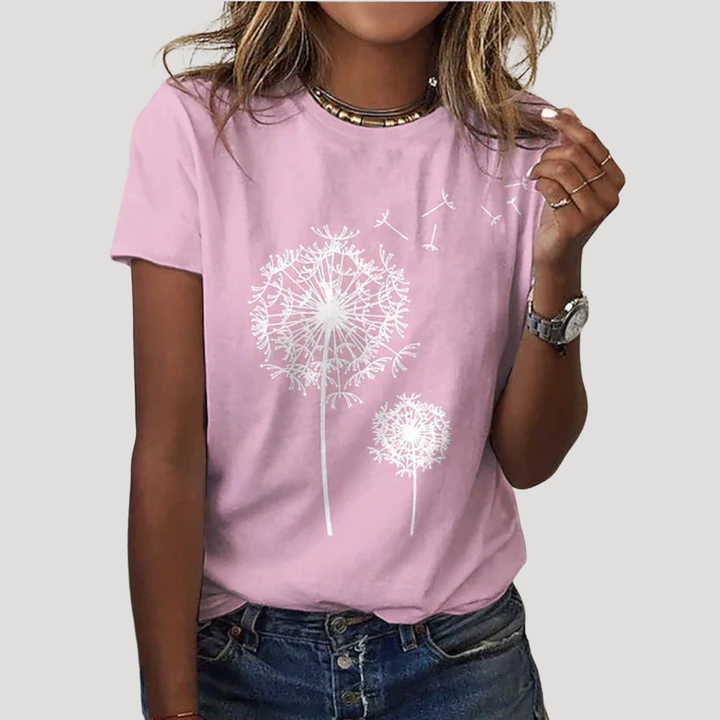 Duttini | Luxe Dandelion Graphic Short Sleeve Tee with a Timeless Finish