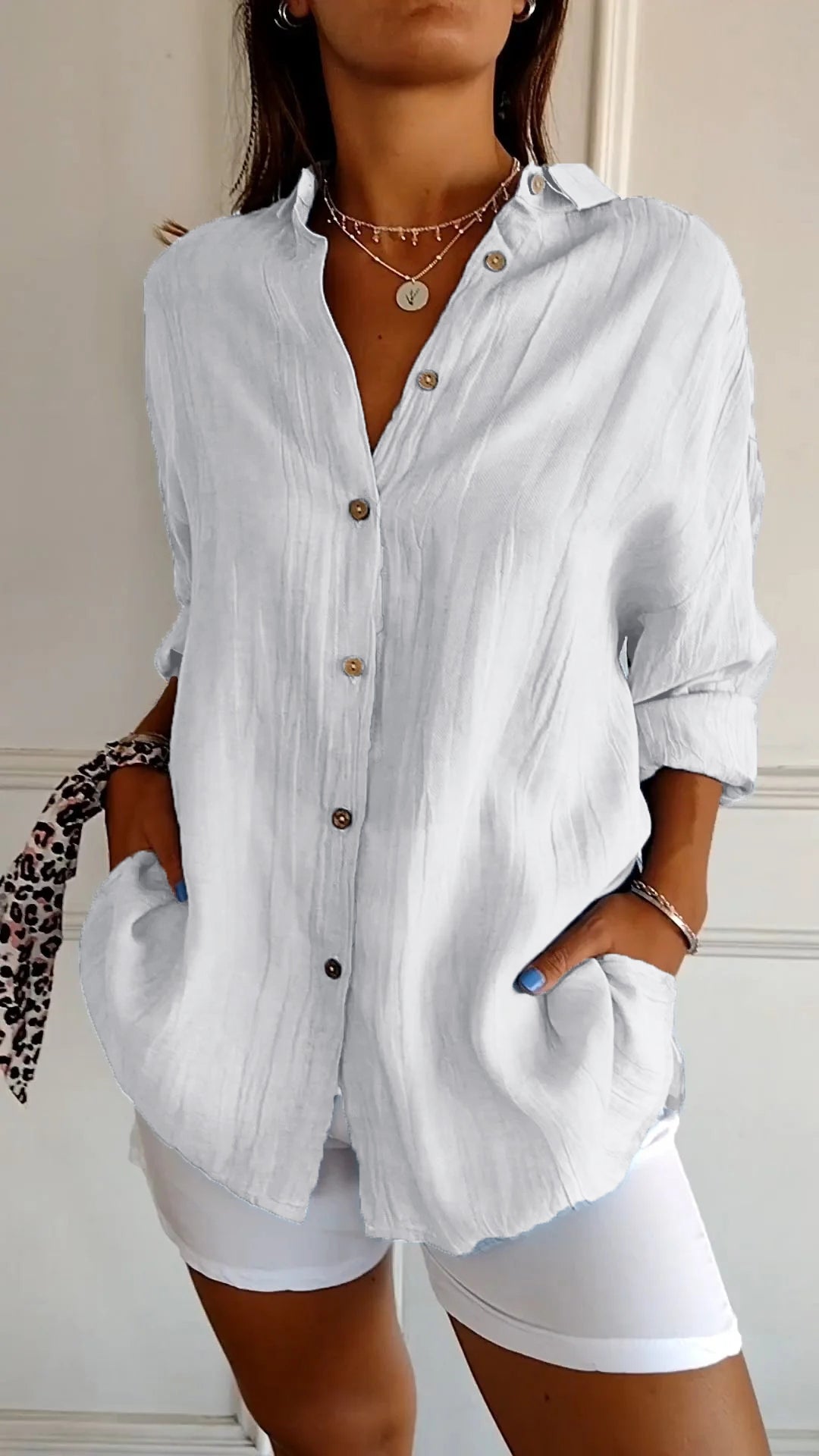 Duttini | Casual Button-Down Shirt Oversized Long Sleeve