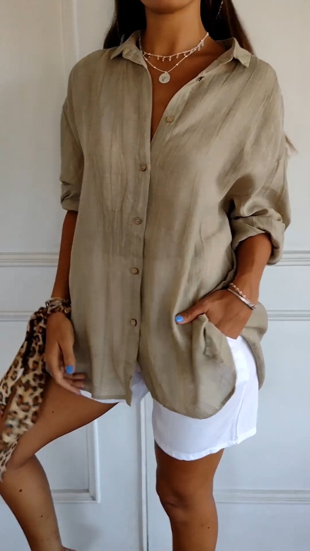 Duttini | Casual Button-Down Shirt Oversized Long Sleeve
