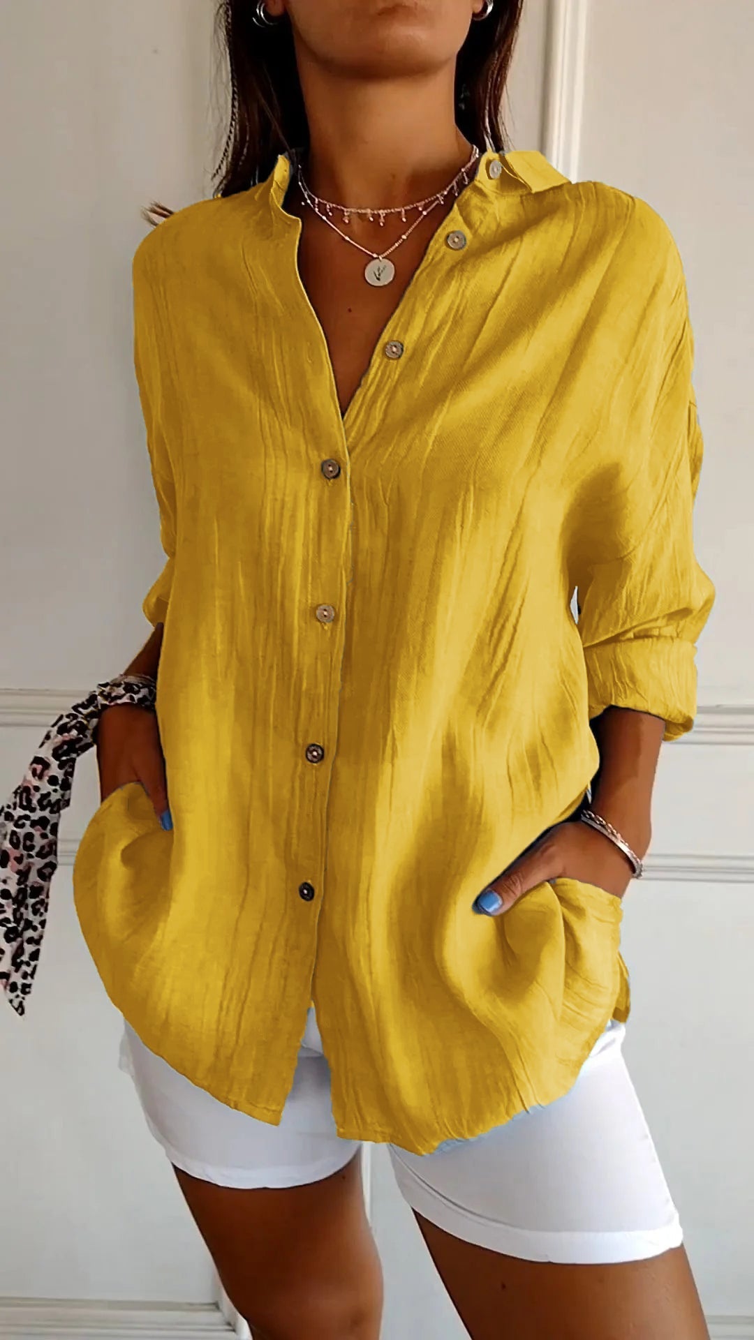 Duttini | Casual Button-Down Shirt Oversized Long Sleeve