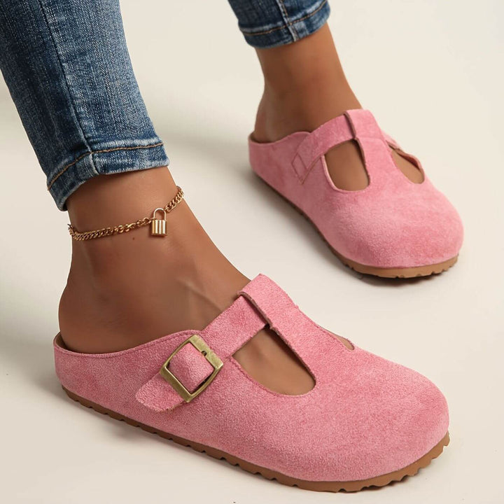 Duttini | Lightweight Yellow Buckle Clogs with Cushioned Support